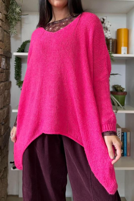 Big Softie Archie Slouch Knit Hot Pink